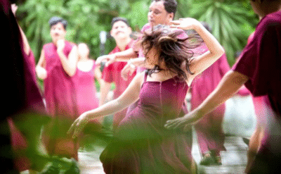 A women lost in movement, expressing freedom and self transformation through the spiritual power of dance.