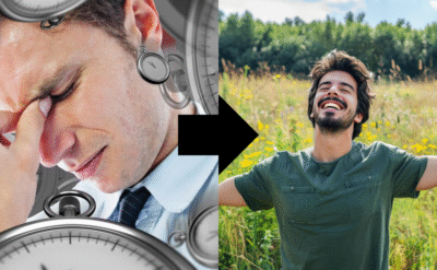 Symbolic image of a person evolving through darkness into light, representing self transformation on The Power Within.