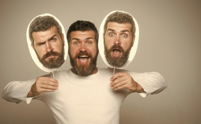 A confident individual speaking in a group setting, showcasing different types of communication and personal growth.